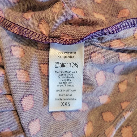 LuLaRoe Carly Purple with Pink Geometric Pattern High-Low Swing Dress NWT - Picture 6 of 6